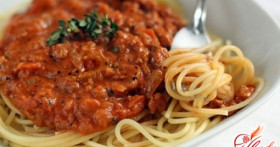Простой рецепт спагетти с фаршем