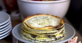 Блинный торт с грибами и курицей – рецепт превосходной закуски