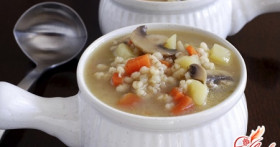 Рецепт супа с перловкой и грибами