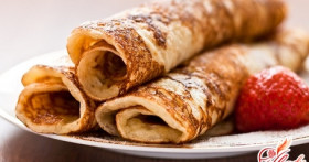 Оригинальные постные блины с различными начинкам, подливками