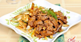 Приготовление бефстроганов из мяса свинины