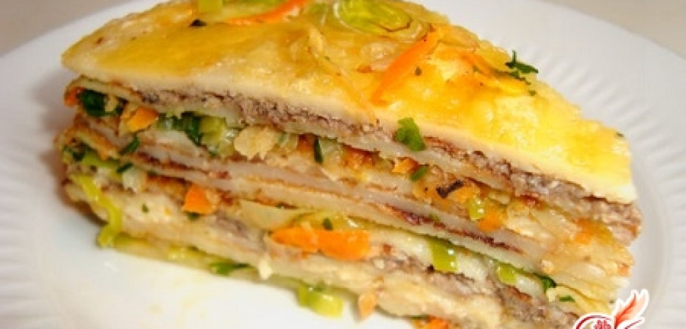 Блинный Торт С Курицей С Фото