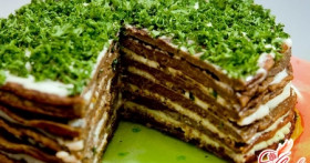 Печеночный торт из свиной печени