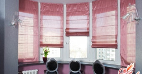 Римские шторы в различных интерьерах