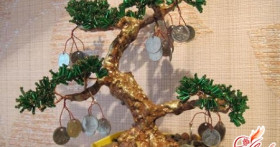 Денежное дерево из бисера – талисман богатства своими руками