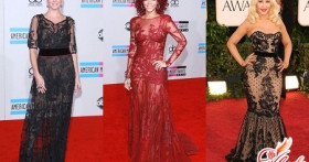 Гипюровое платье позволяет выглядеть строго, но пикантно