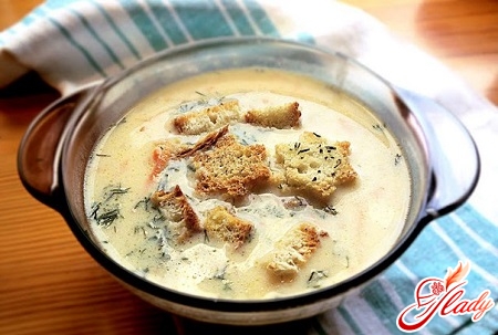 вкусный сырный суп с шампиньонами