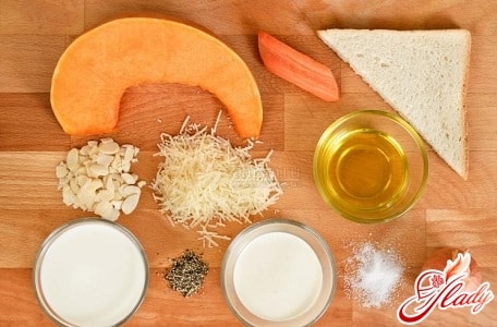ингредиенты для тыквенного суп пюре