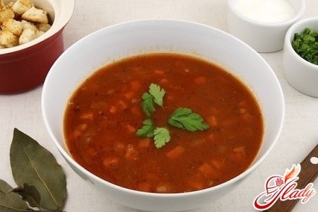 томатный фасолевый суп